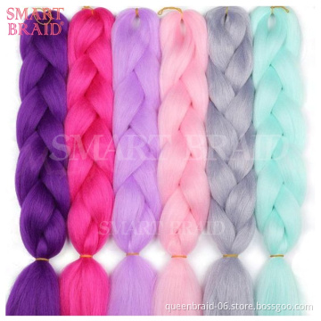 SmartBraid 48 Inch Africa Hair Extension Fiber Braided Favorite Yaki Black Plastic Braid Hair